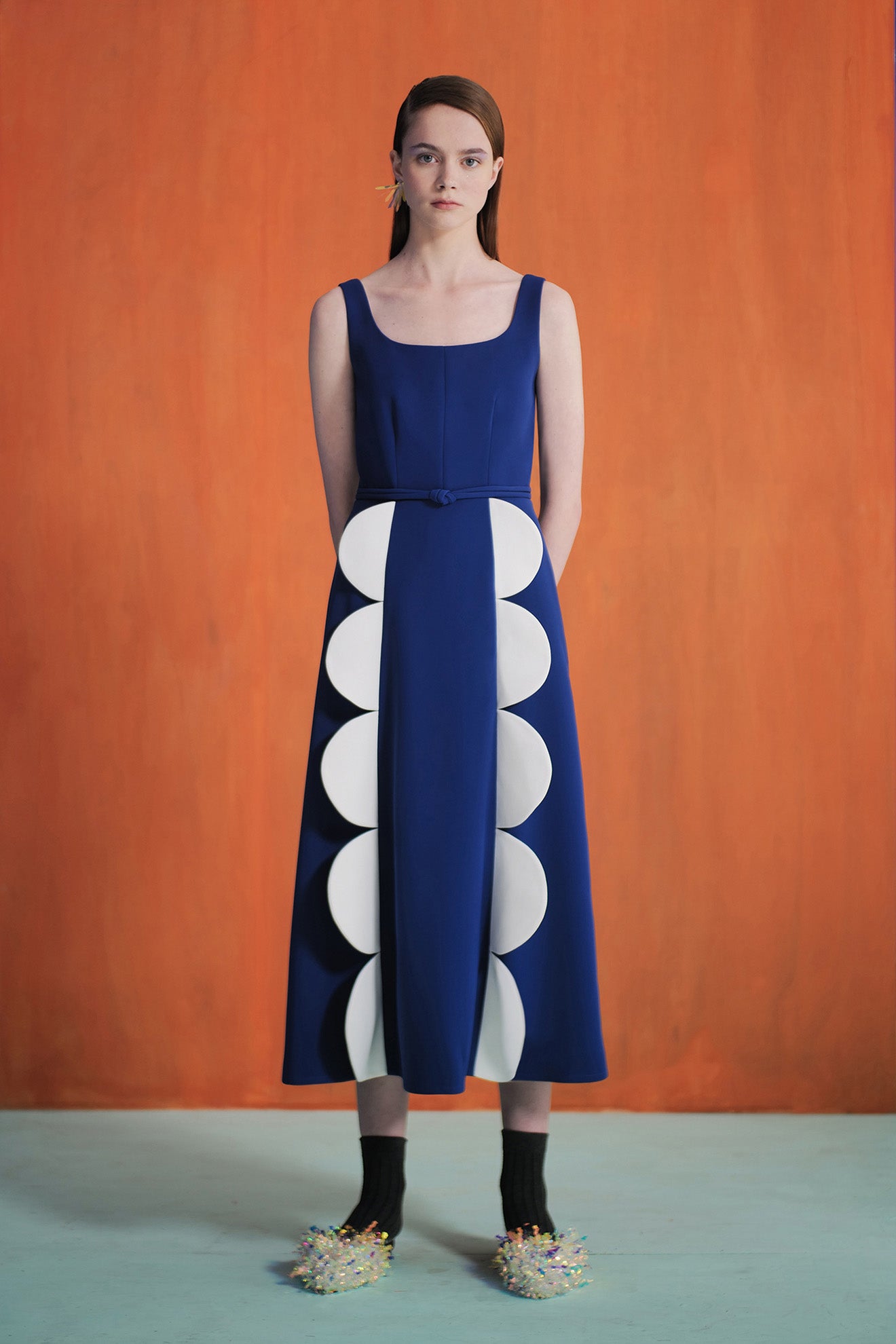 CONCERTO Dress in Cerulean Blue/Bone White