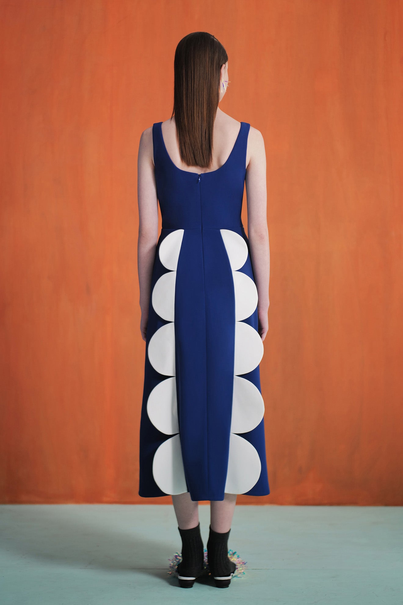 CONCERTO Dress in Cerulean Blue/Bone White