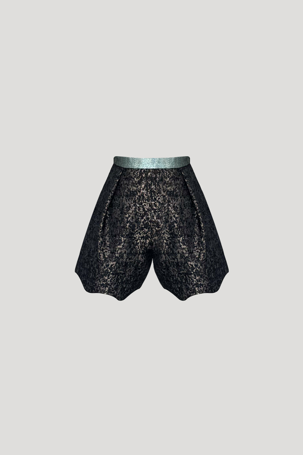 COURAGE Short in Gold Jacquard/Twilight Turquoise