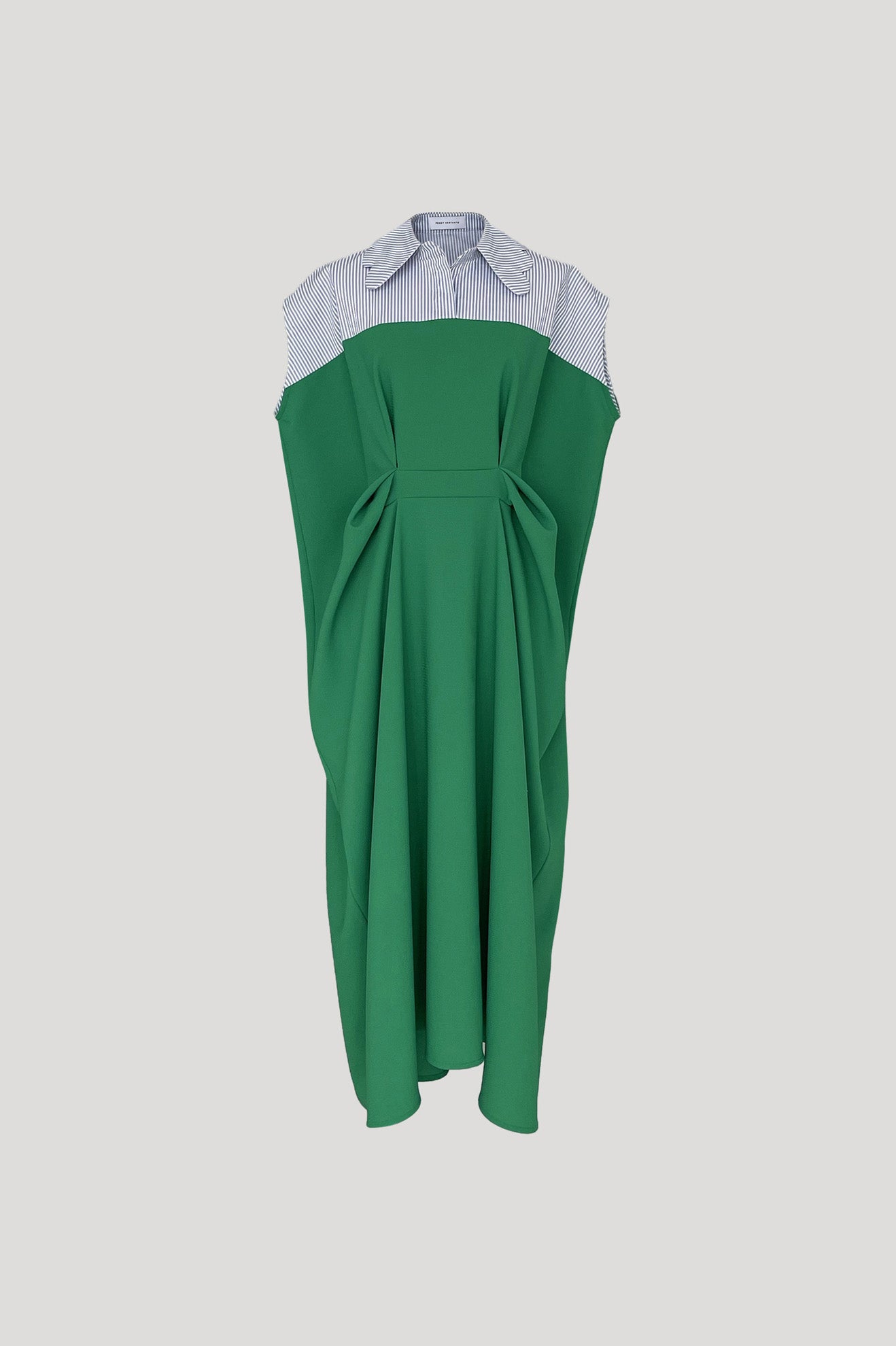 CRESCENDO Dress in Goblin Green/Sky Blue Stripes