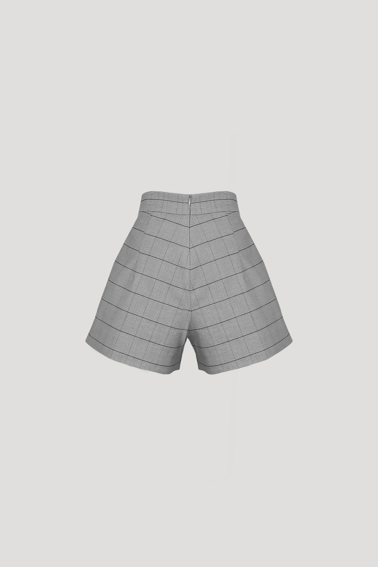 CROP Shorts in Plaid Grey