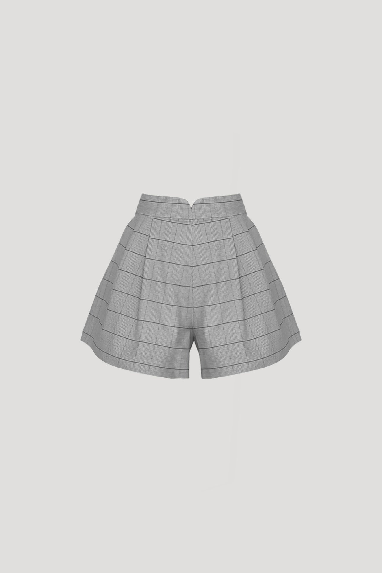 CROP Shorts in Plaid Grey