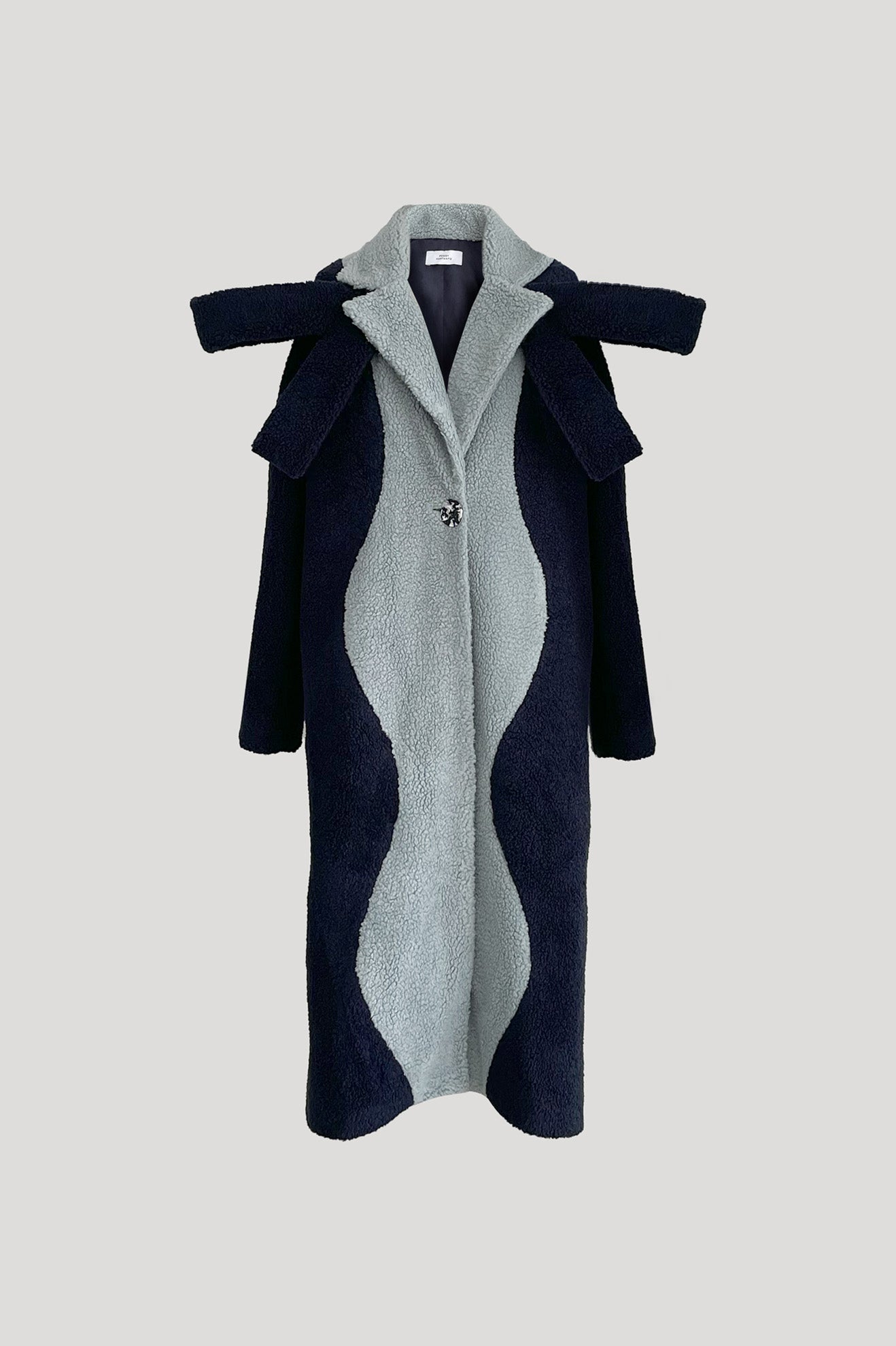 CRUSTACEAN Coat in Dark Blue/Bud Green