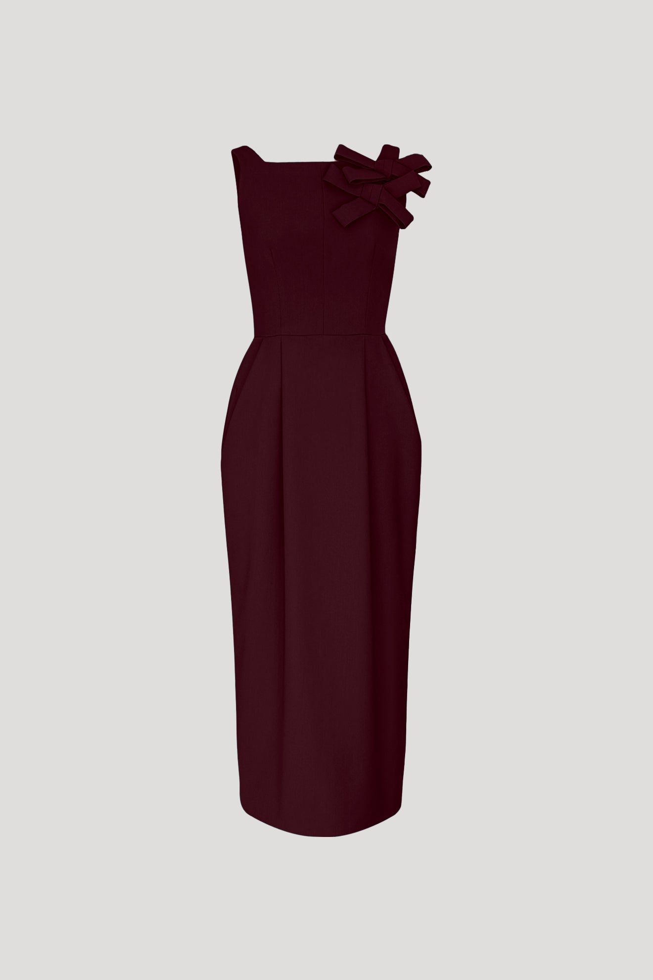 ENTOURNANT Dress in Mahogany Wine