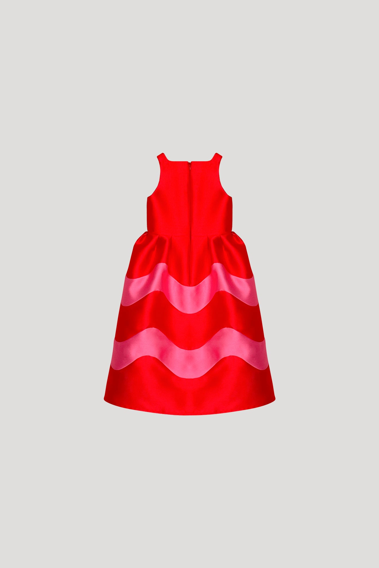 EXTRAVAGANT Dress in Sangria Red/Neon Pink