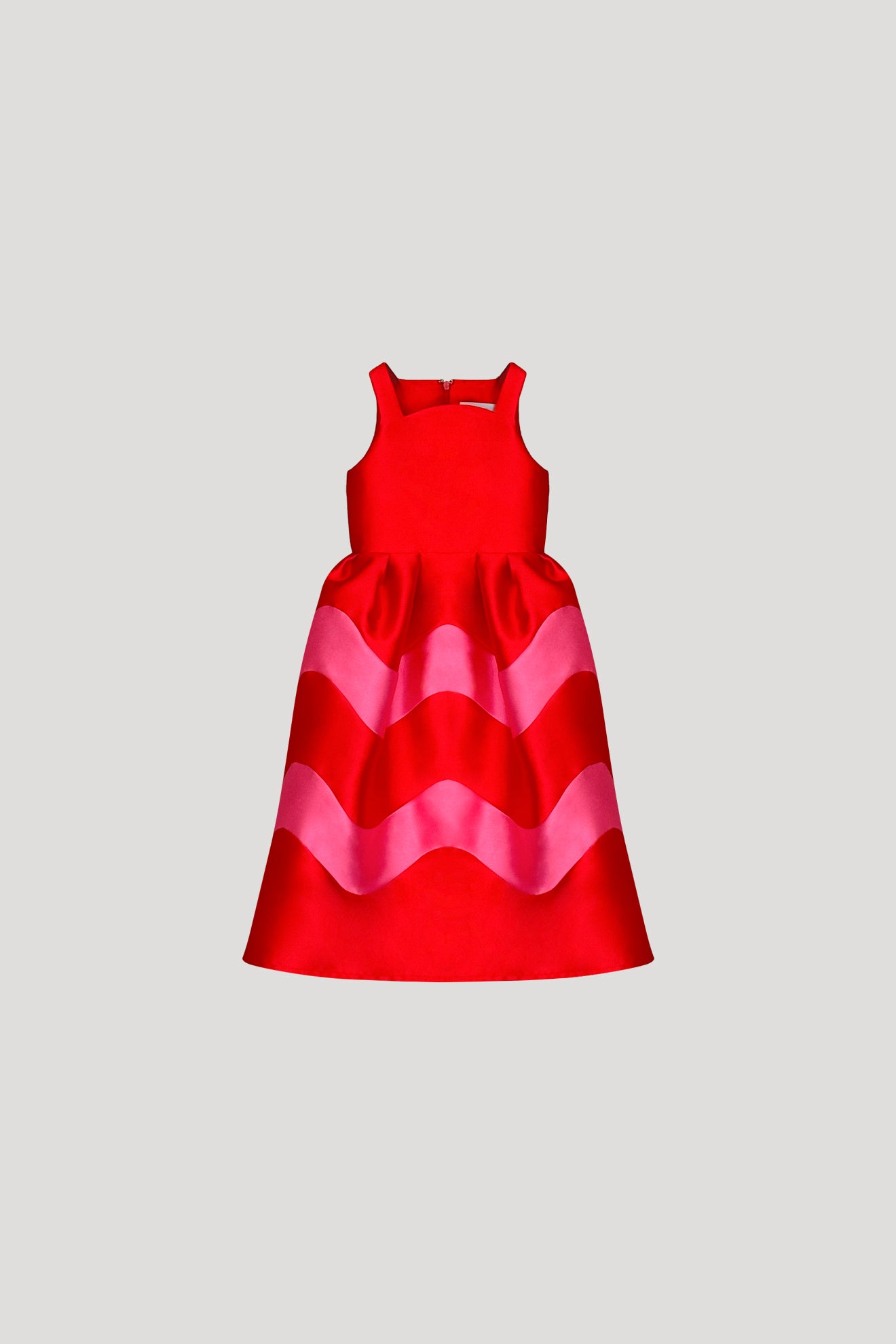 EXTRAVAGANT Dress in Sangria Red/Neon Pink