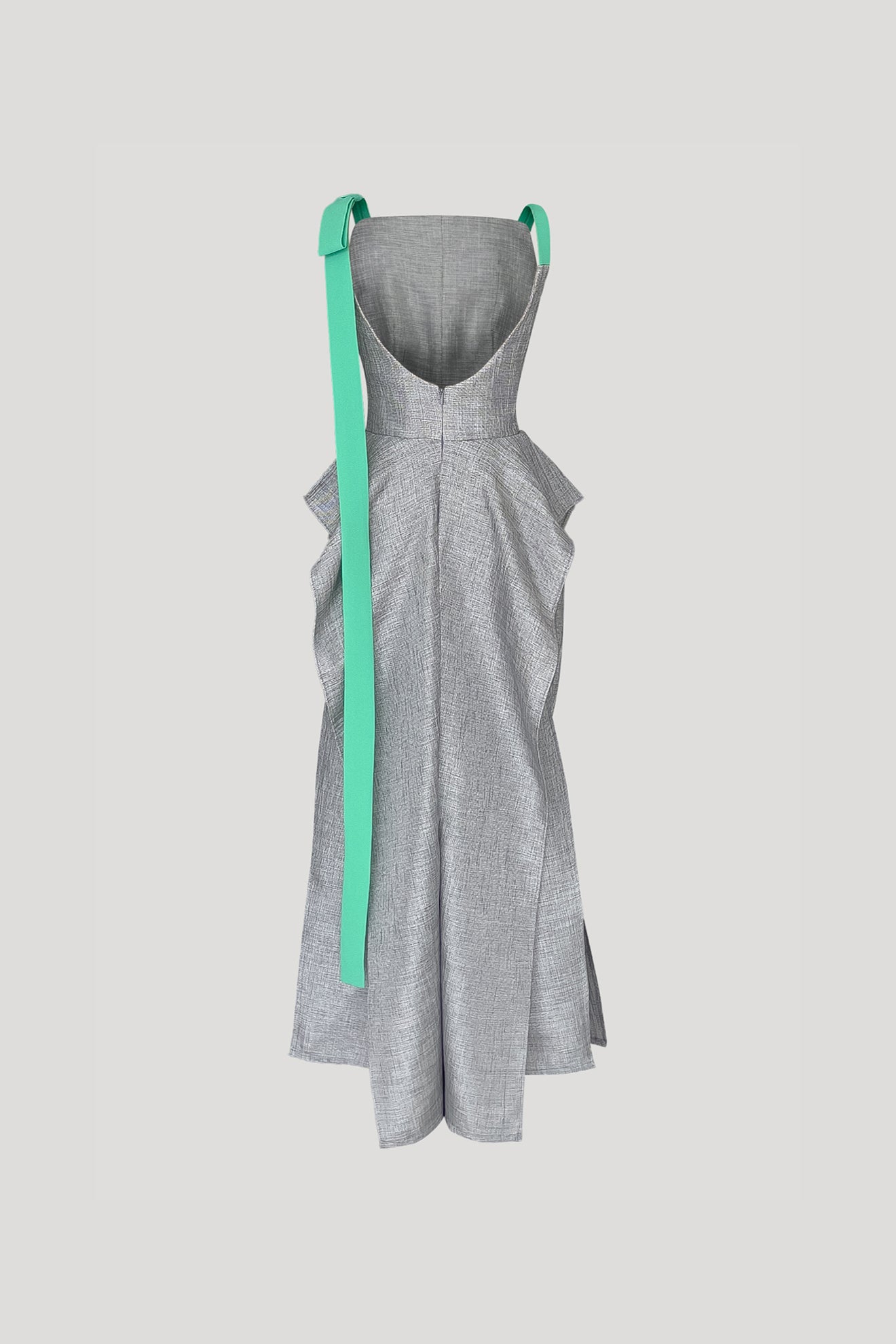 ENICHI Dress in Silver/Fern Green