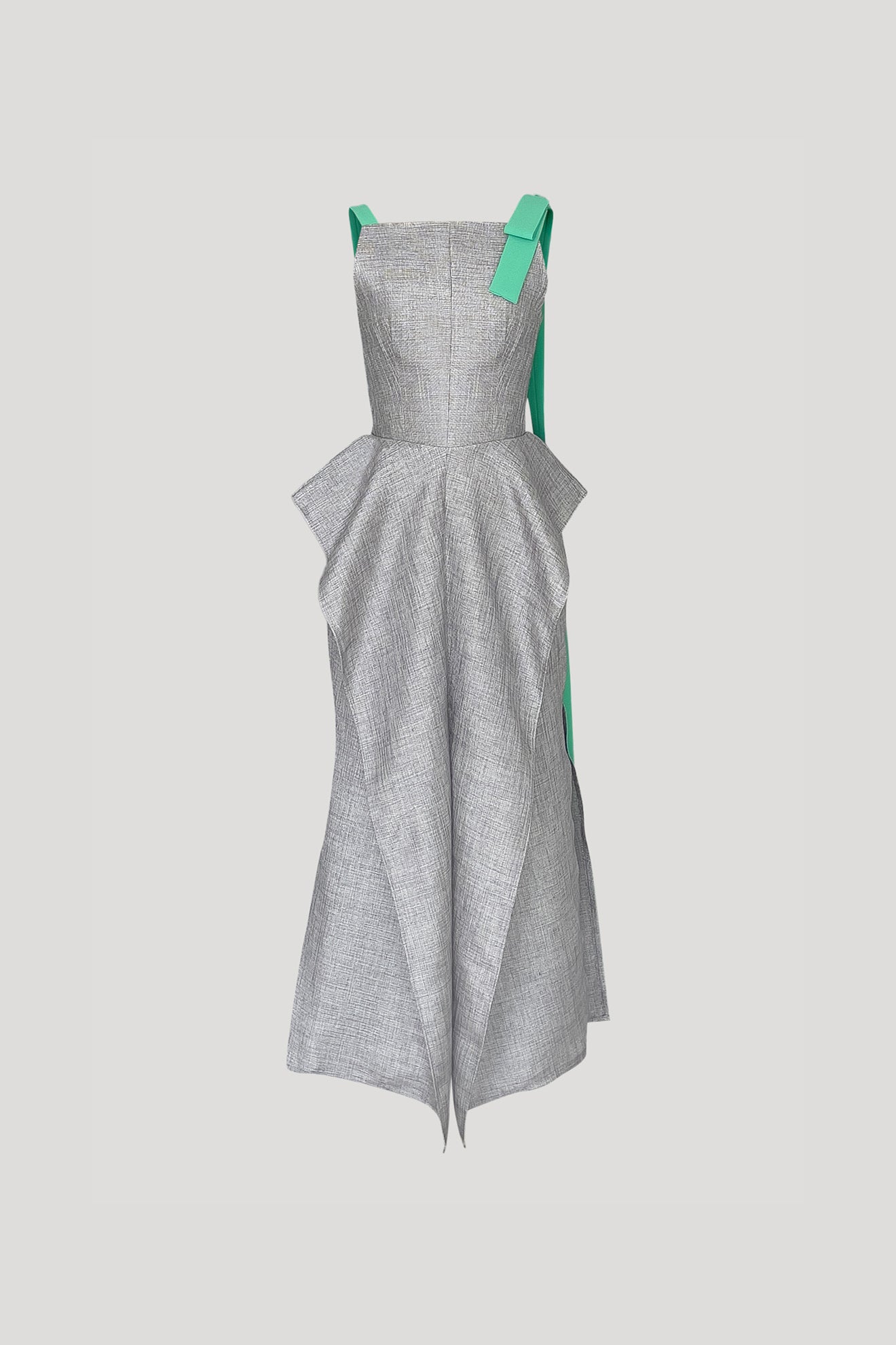 ENICHI Dress in Silver/Fern Green