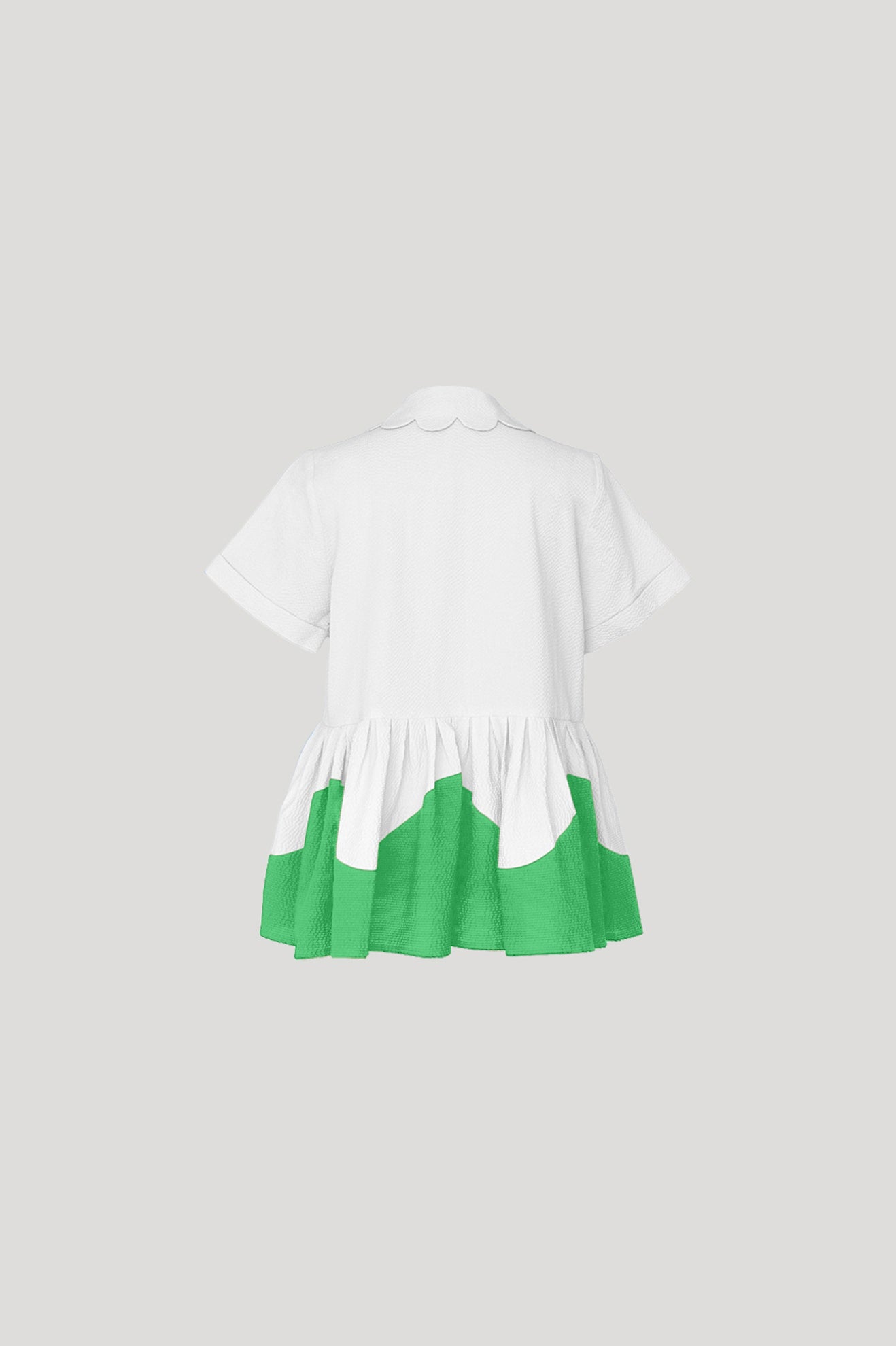 FANFIN Top in White/Fern Green