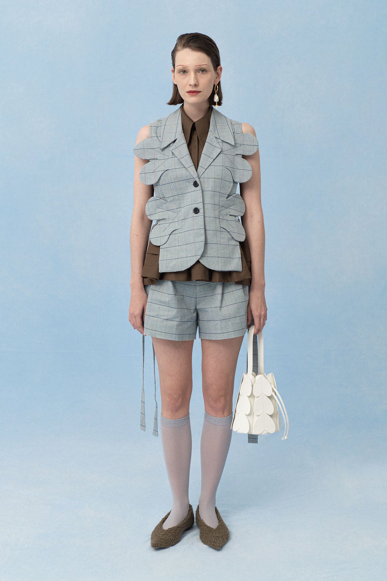 FOREWING Vest in Plaid Grey