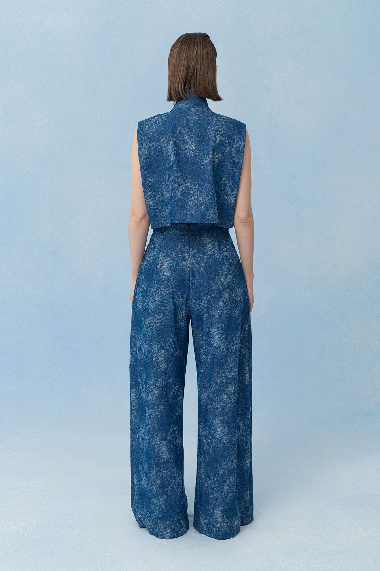 FRINGE Top in Denim Blue