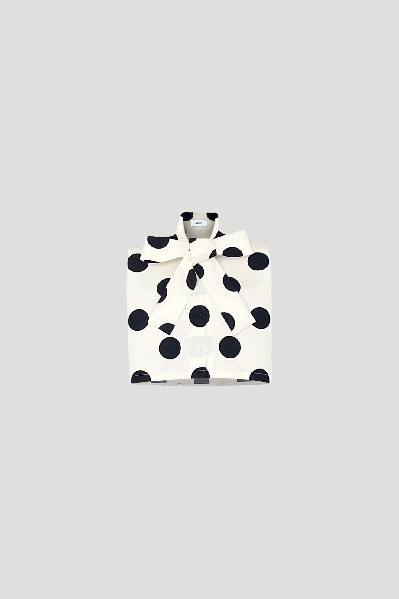 FUGU Top in Black Dot on White