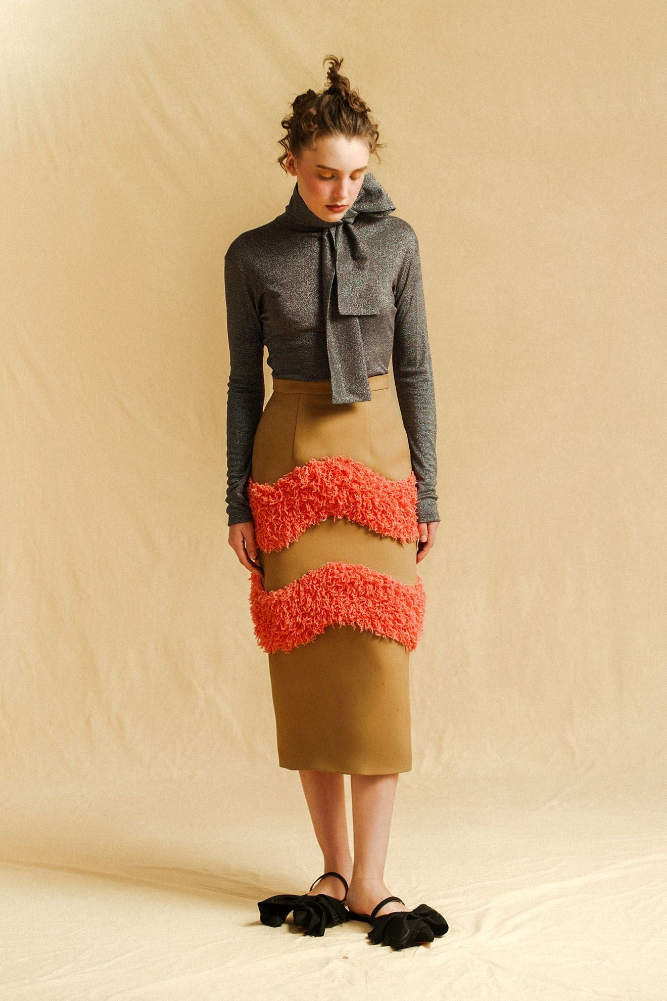TUTU Skirt in Leather Brown/Contessa Orange