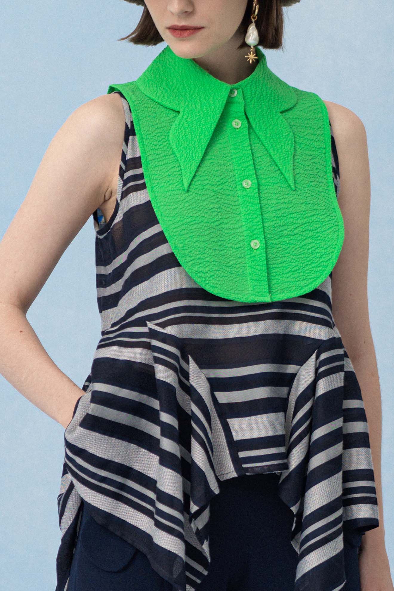 GLOSSA Top in Navy Stripes