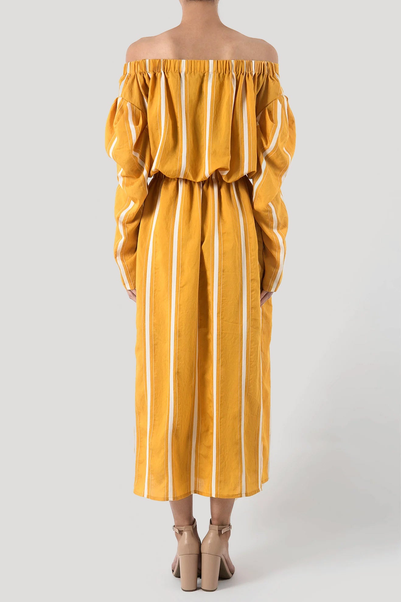 GRANDE Dress in Yellow Stripes