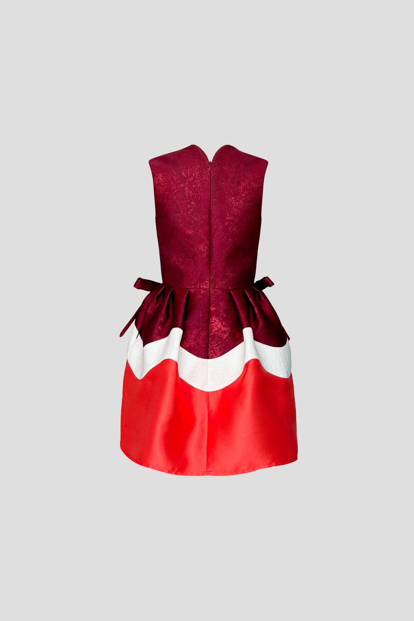 HACHIMAKI Dress in Jacquard Red Metallic