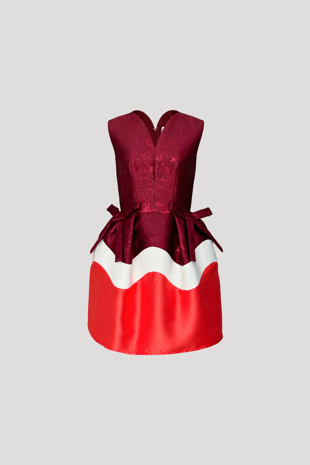 HACHIMAKI Dress in Jacquard Red Metallic