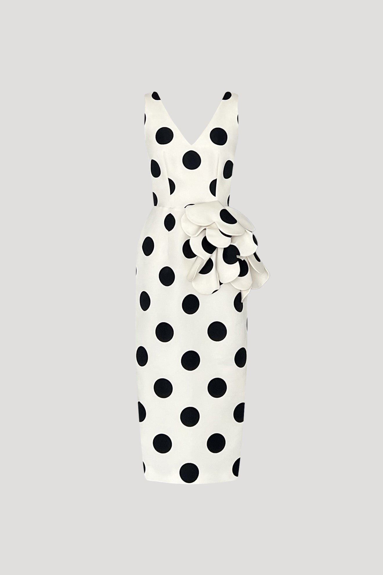 HINAGESHI Dress in Black Dot on White