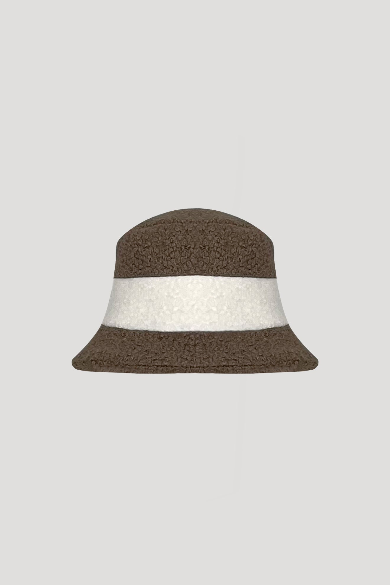 HINDGUT Bucket Hat in Dark Brown/White