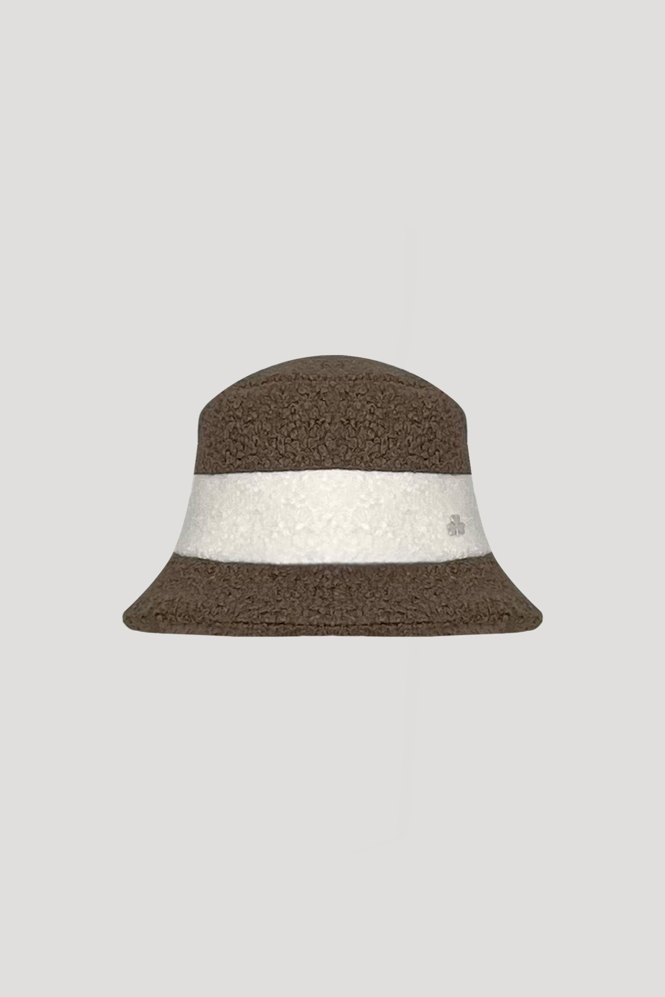 HINDGUT Bucket Hat in Dark Brown/White