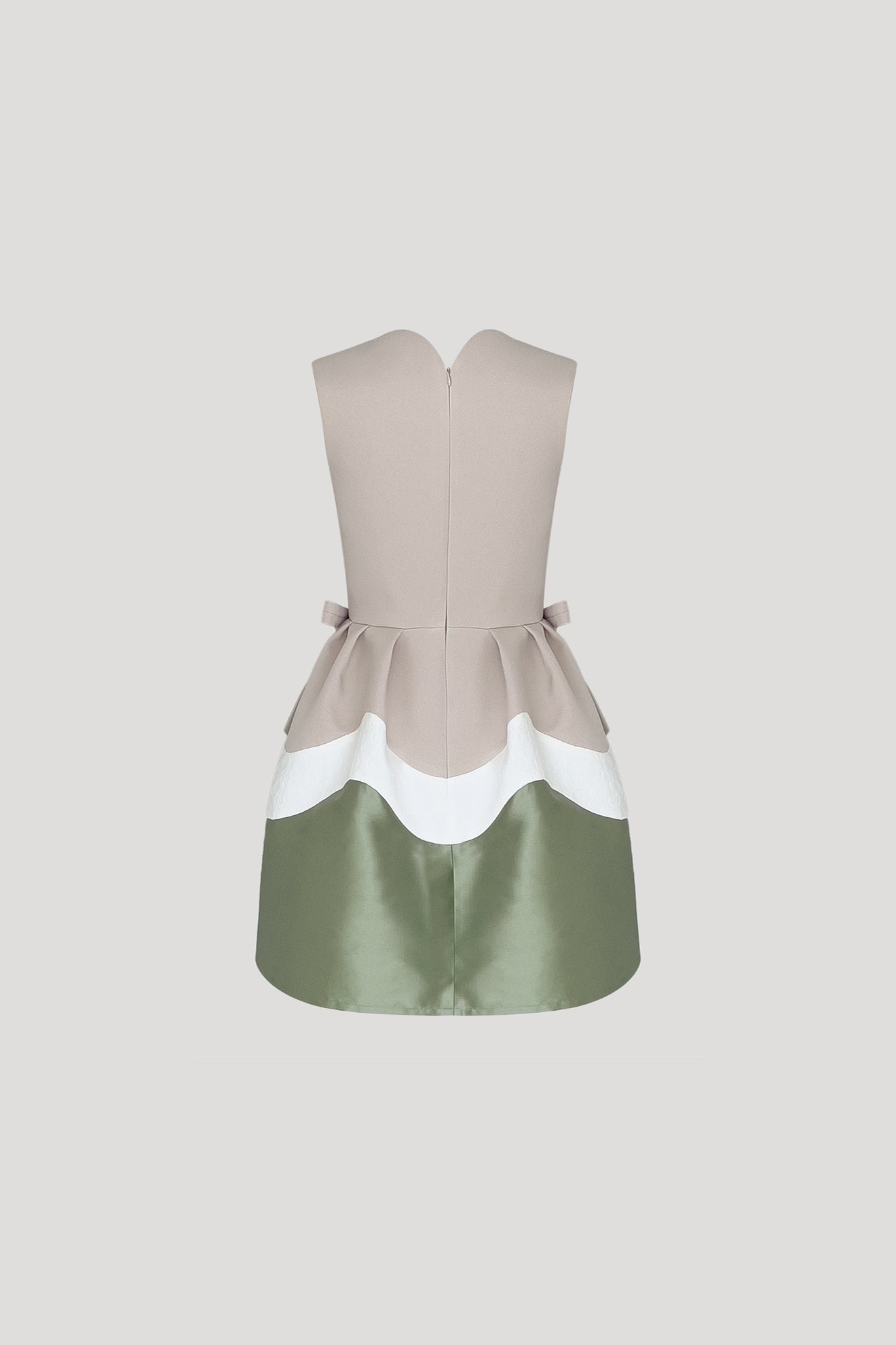 HACHIMAKI Dress in Beige/Palma Green