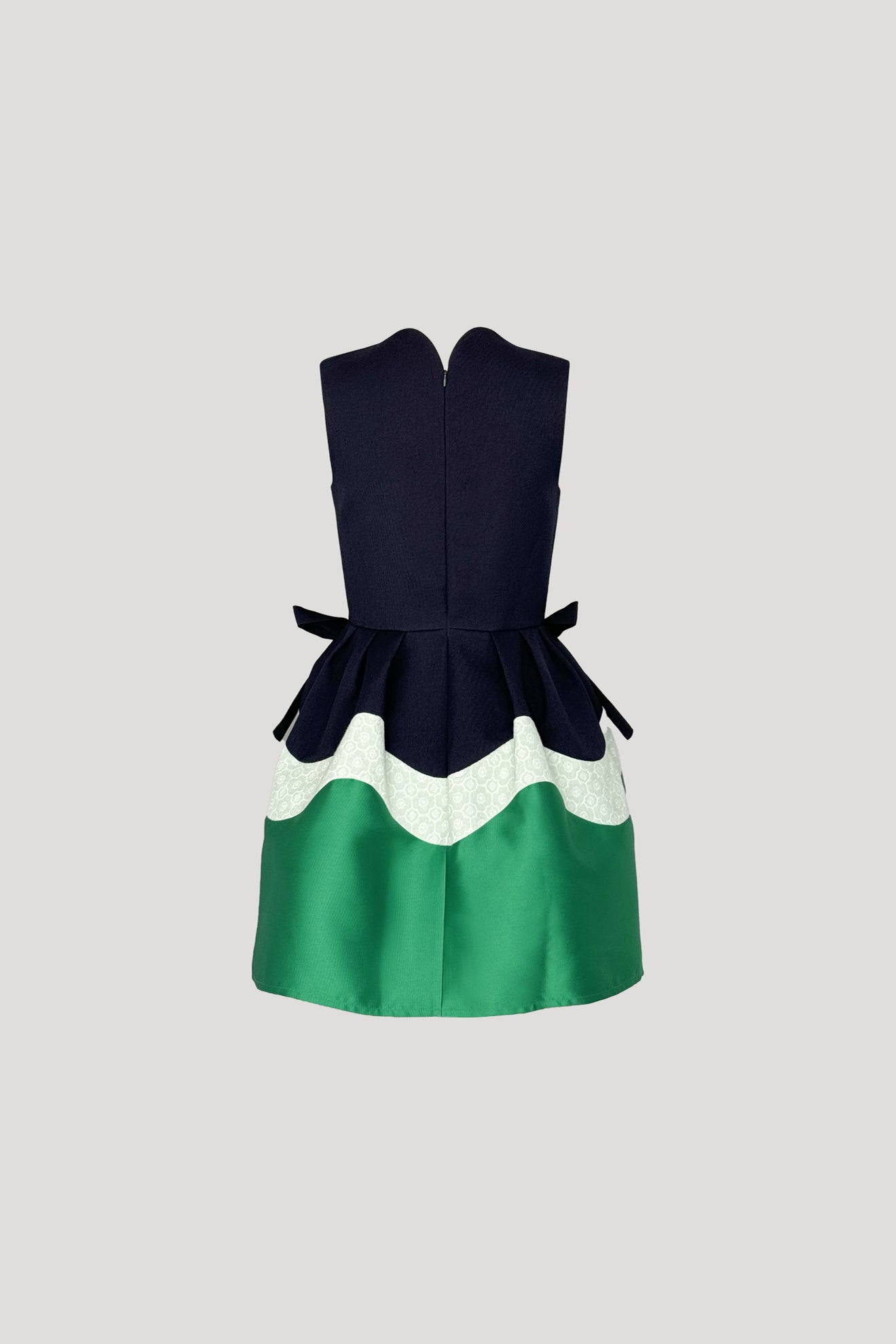 HACHIMAKI Dress in Dark Blue/Emerald Green