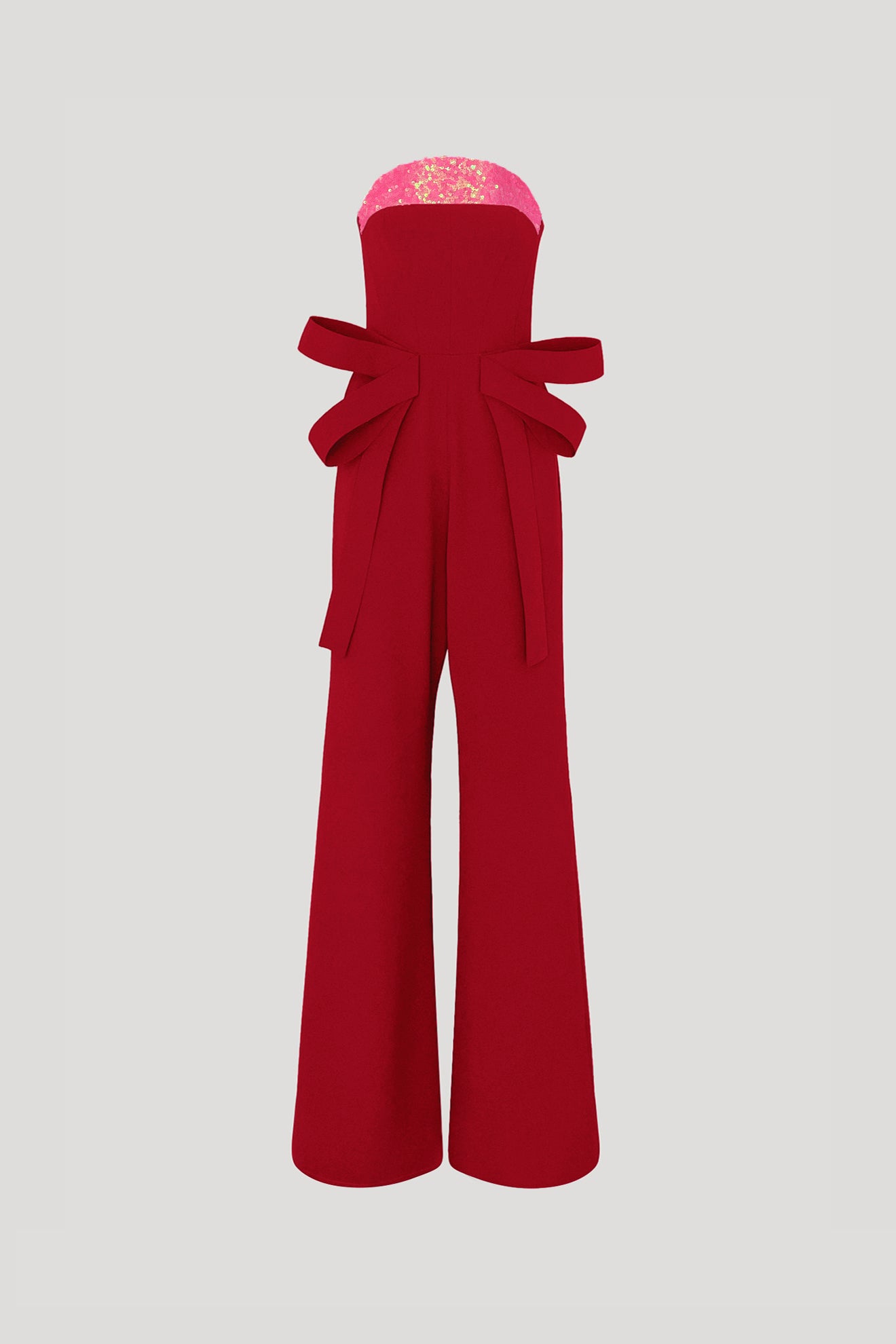 HANETO Jumpsuit in Brick Red/Iridescent Fuchsia