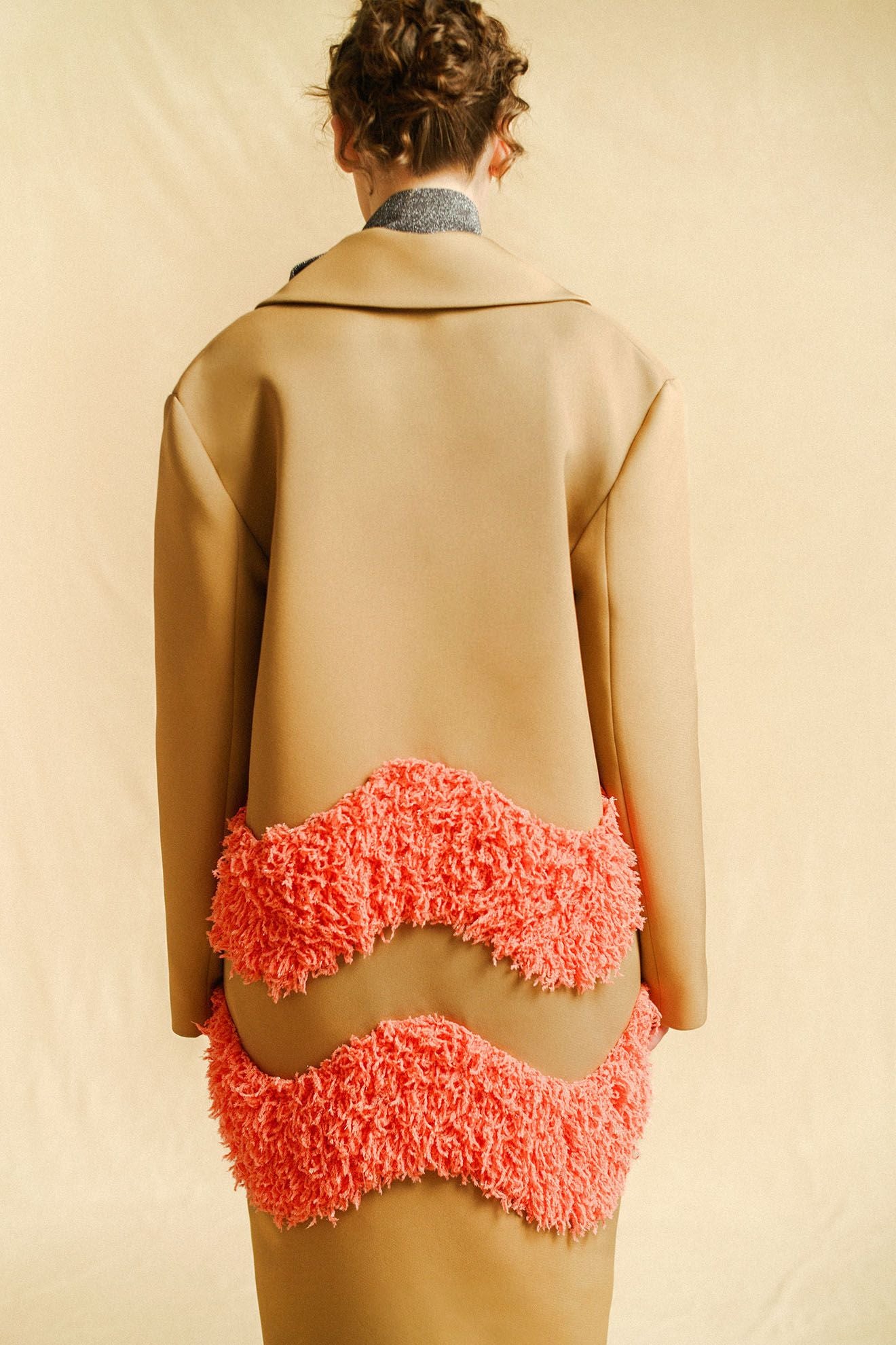 VARIETE Jacket in Leather Brown/Contessa Orange