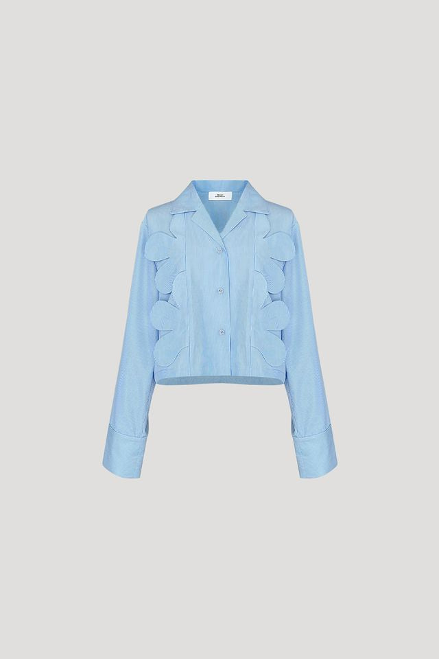 AJISAI Top in Blue Stripes