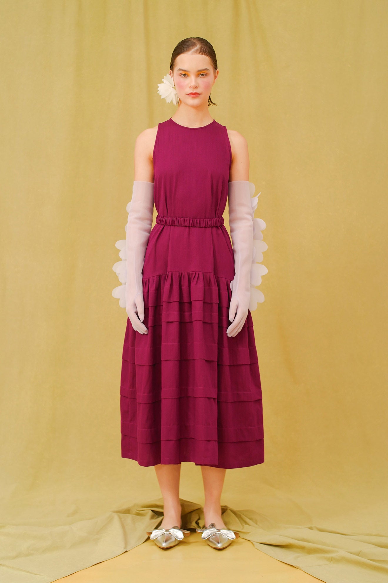 KADOMATSU Dress in Deep Magenta
