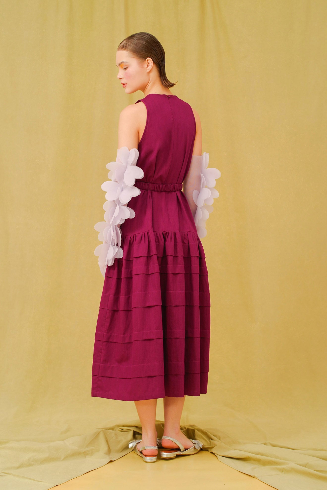 KADOMATSU Dress in Deep Magenta