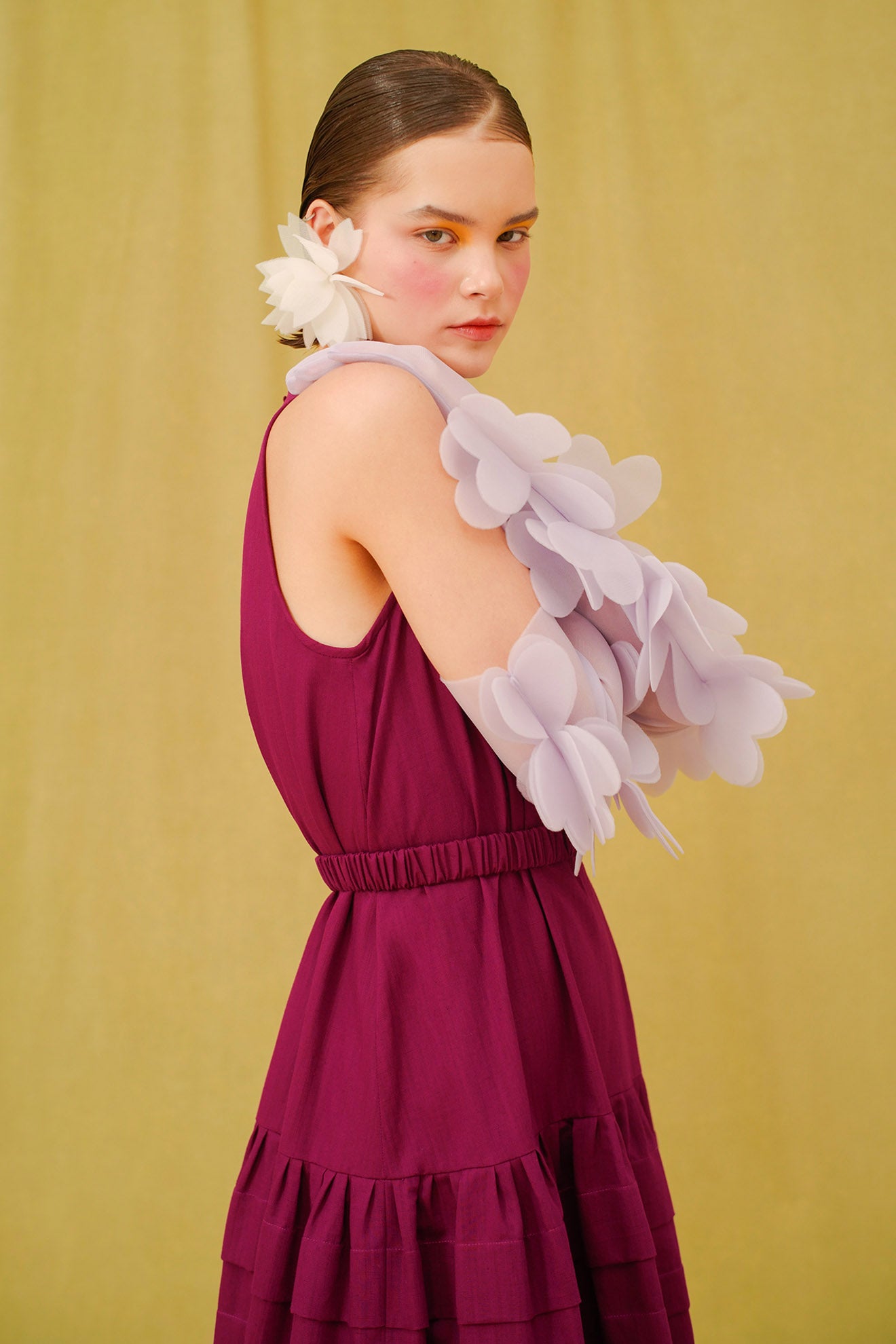 KADOMATSU Dress in Deep Magenta