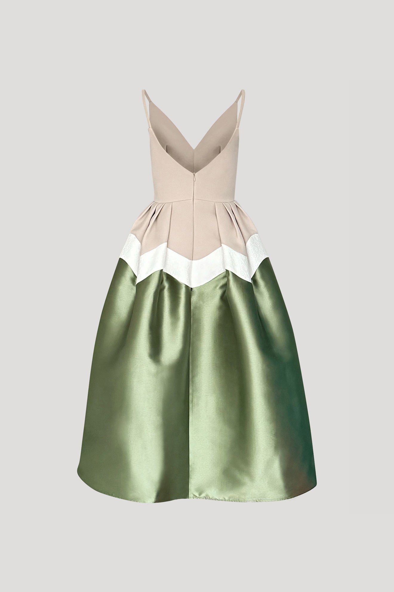 KANZASHI Dress in Beige/Palma Green