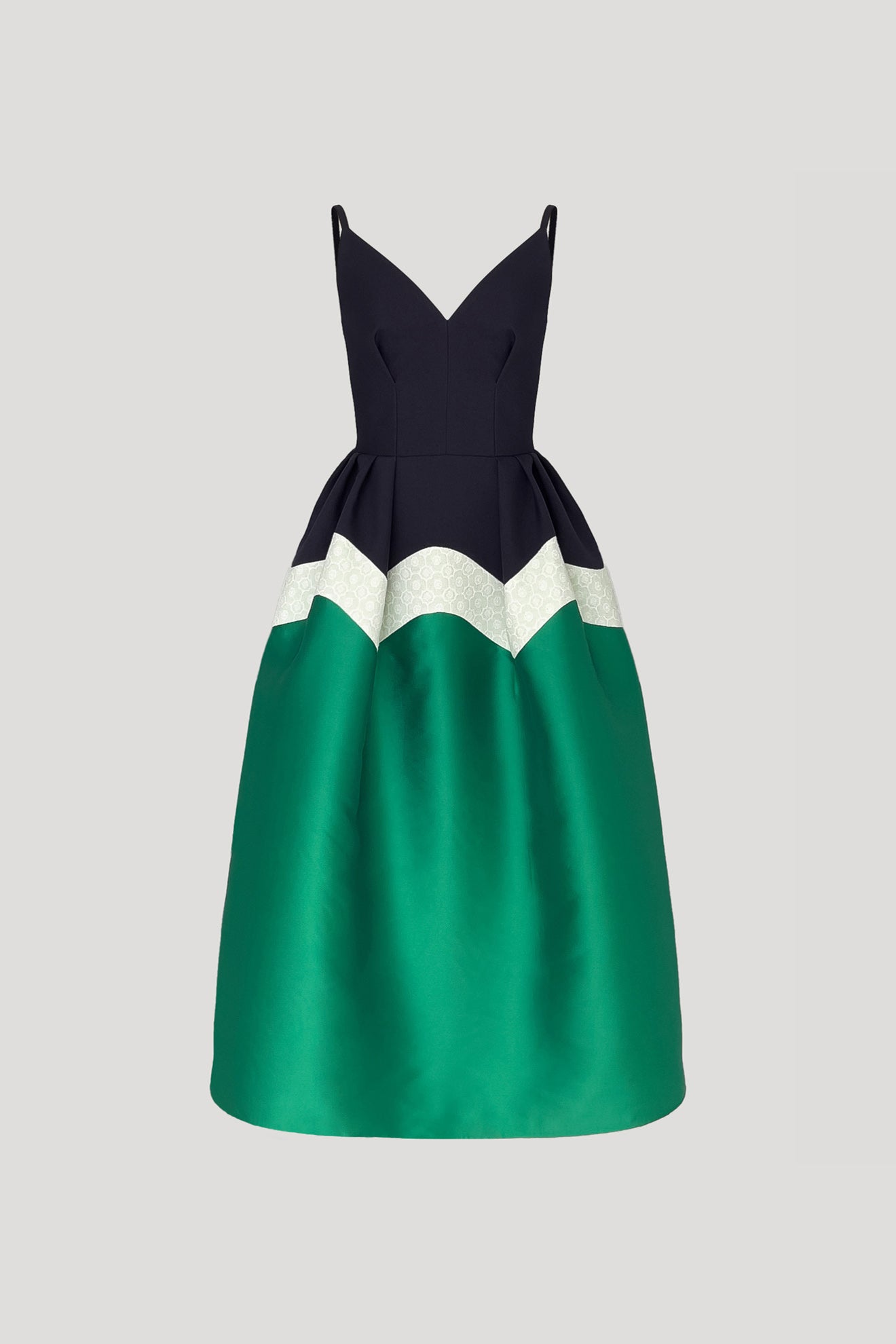 KANZASHI Dress in Dark Blue/Emerald Green