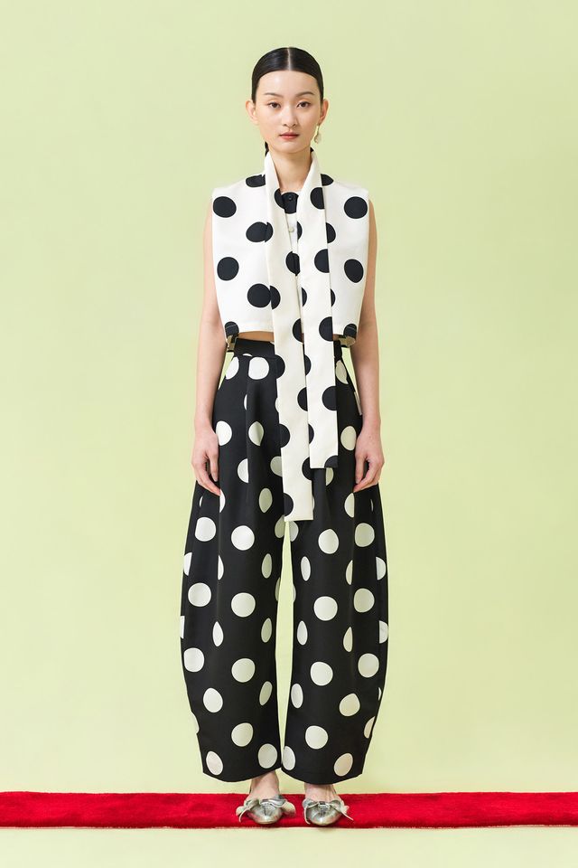 KANI Pants in White Dot on Black