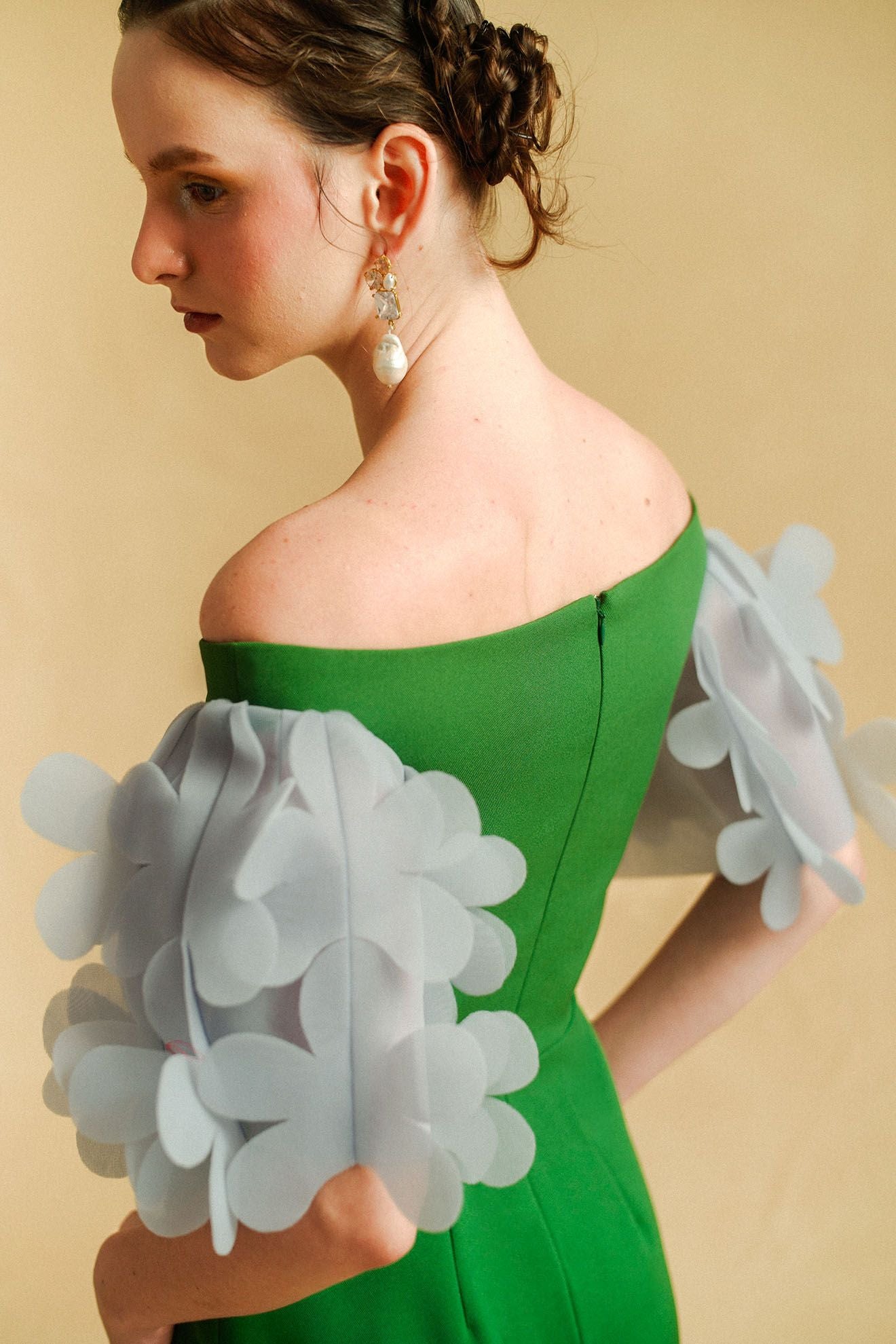 GALANT Dress in Mineral Green/Ash Blue