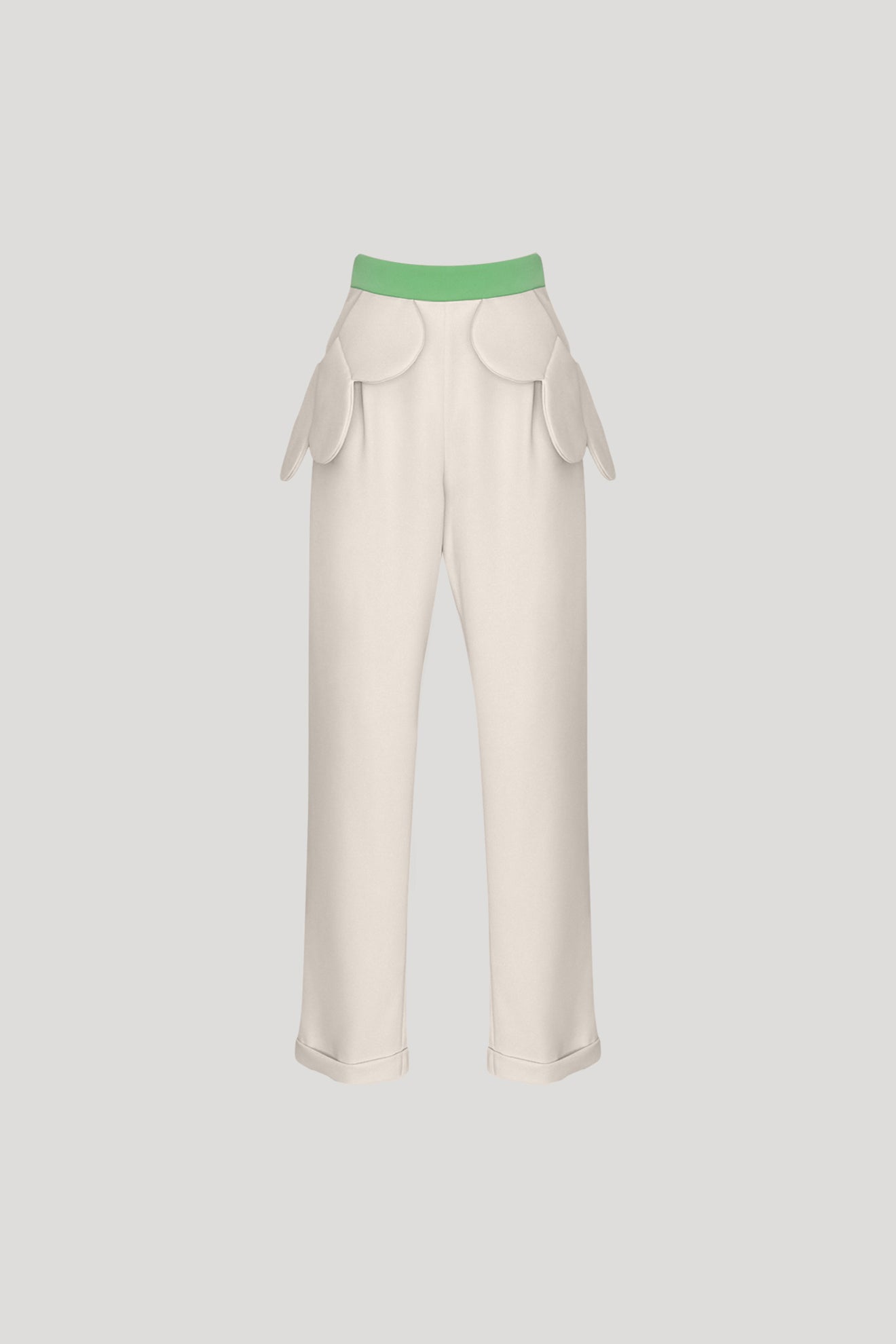 KOINOBORI Pants in Bone White/Olivine Green