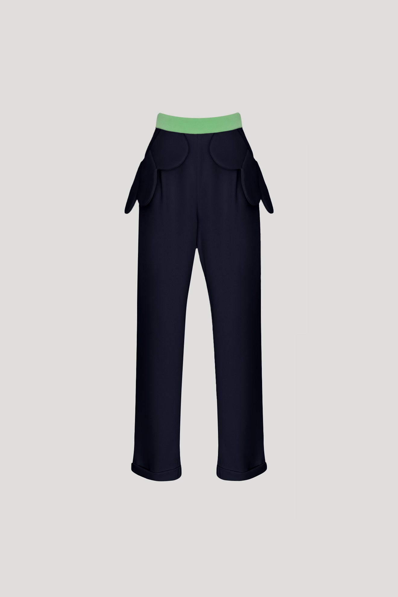 KOINOBORI Pants in Night Blue/Olivine Green