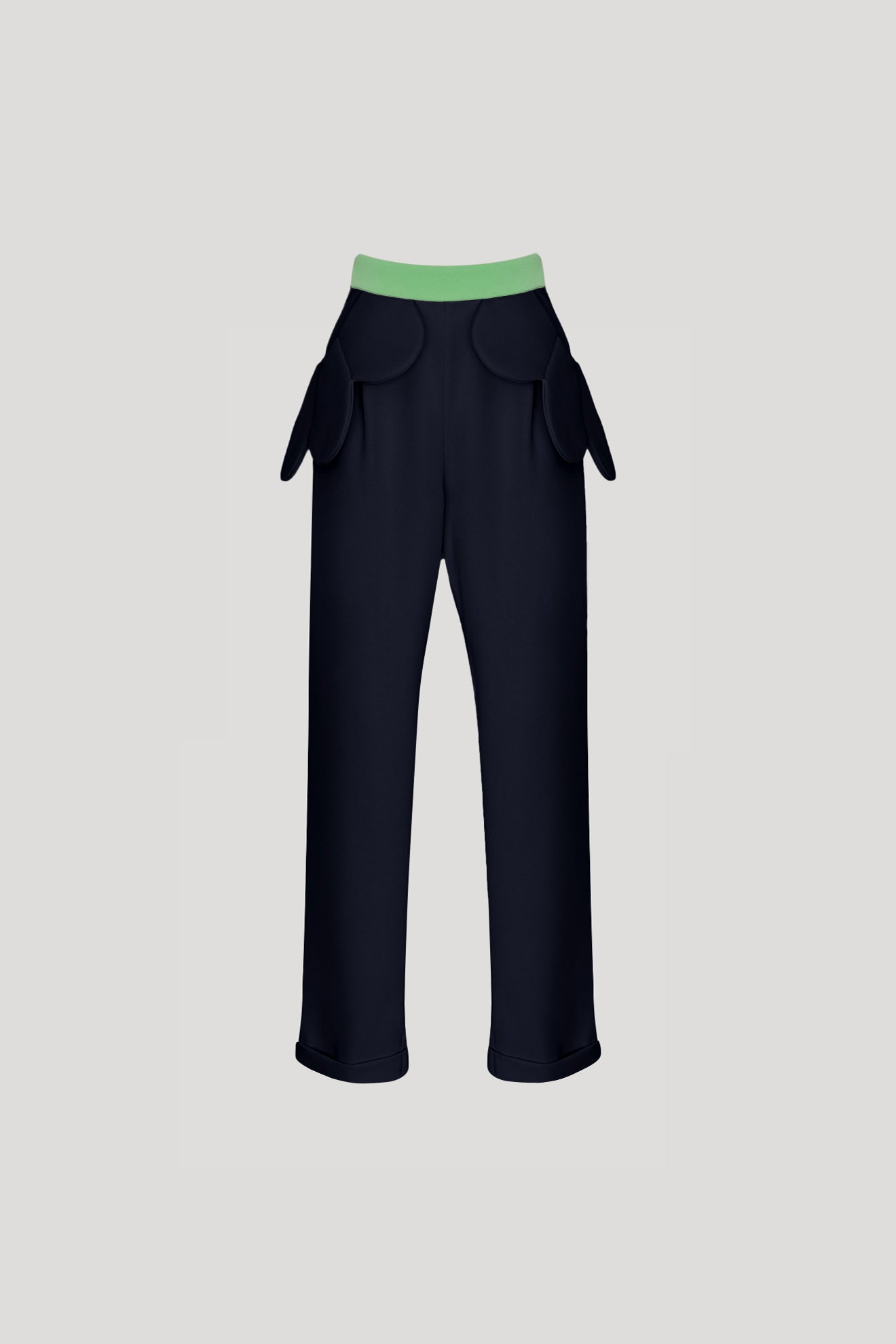 KOINOBORI Pants in Night Blue/Olivine Green