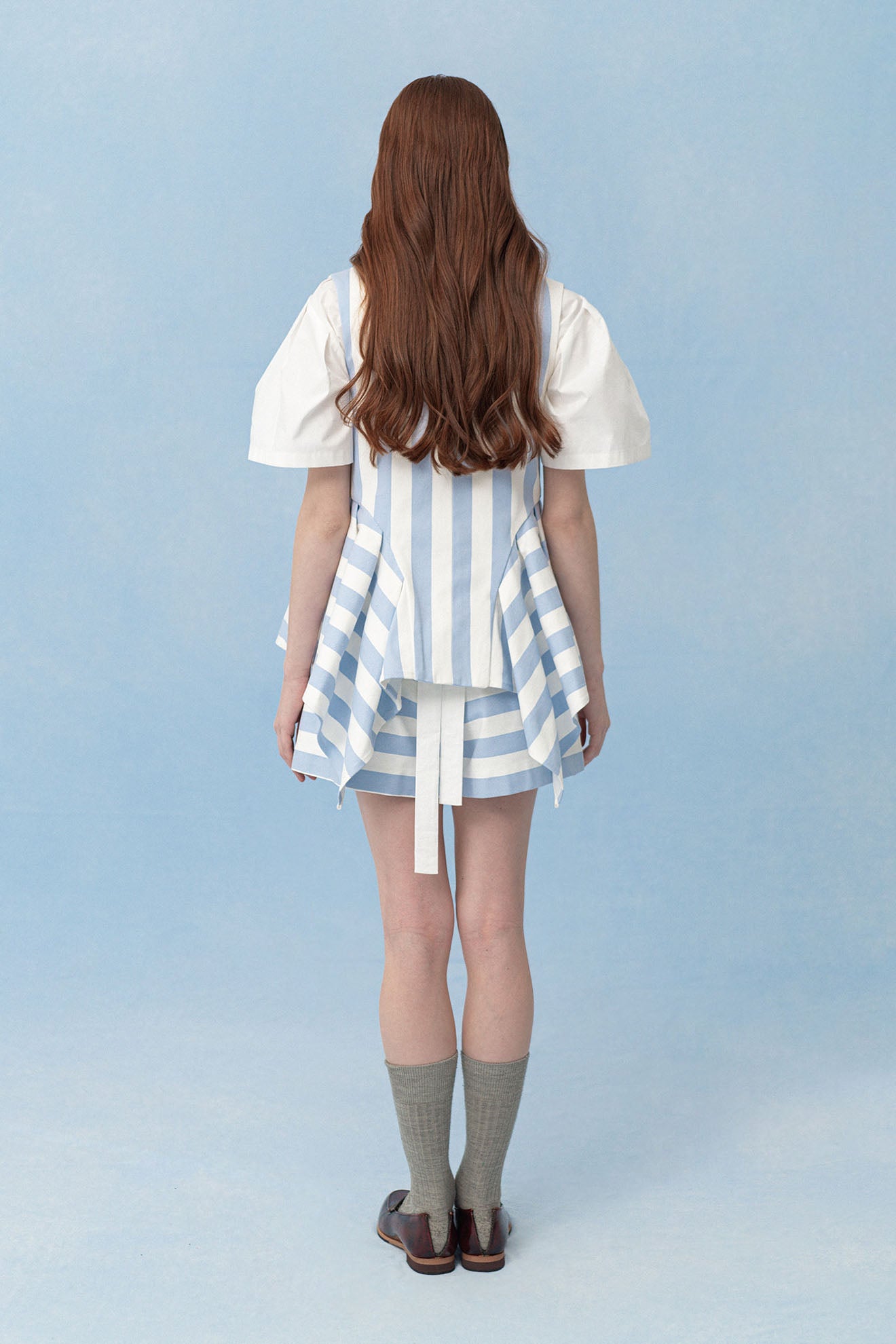 LOBES Short in Ash Blue Stripes