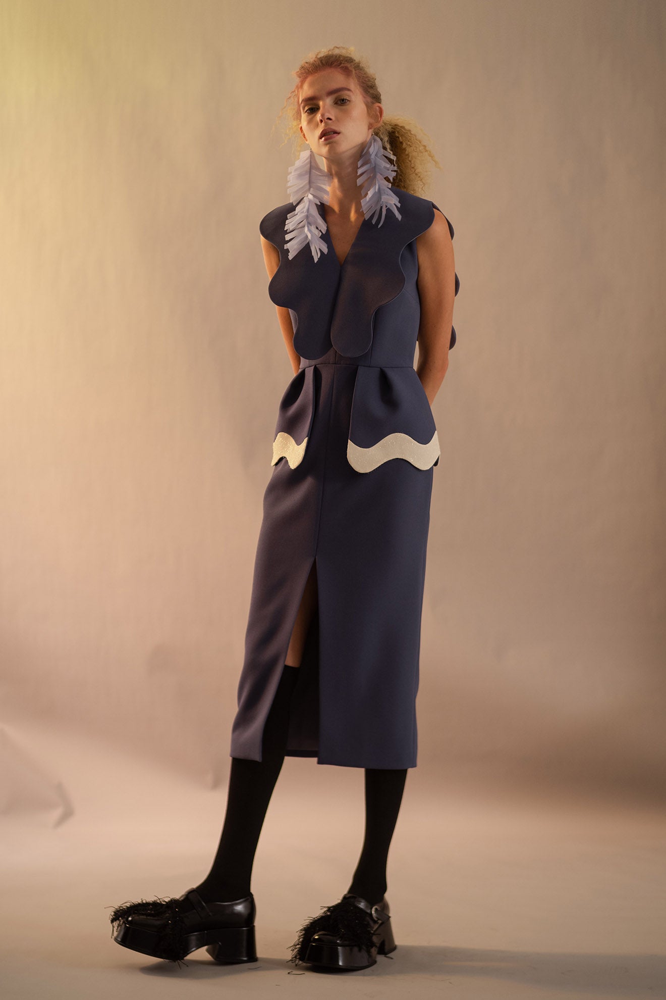 MACKEREL Dress in Dark Blue