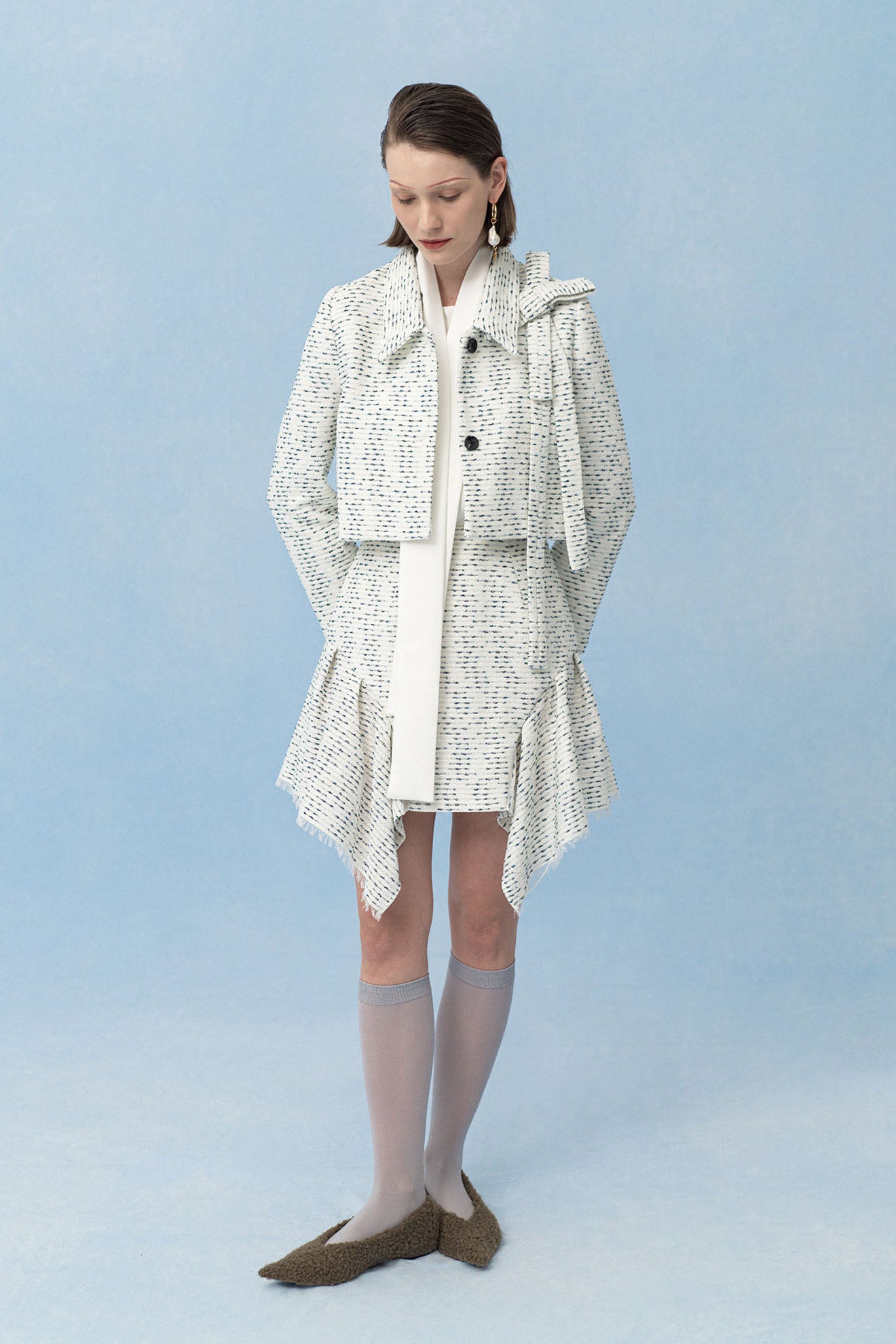 MARGIN Skirt in Powder White