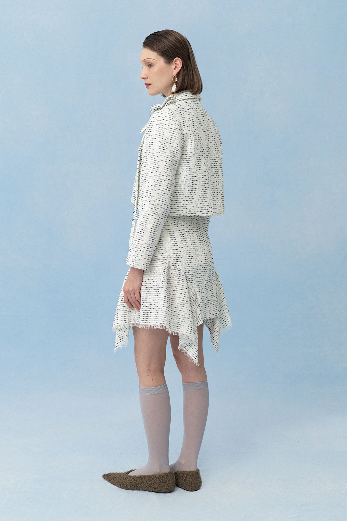 MARGIN Skirt in Powder White