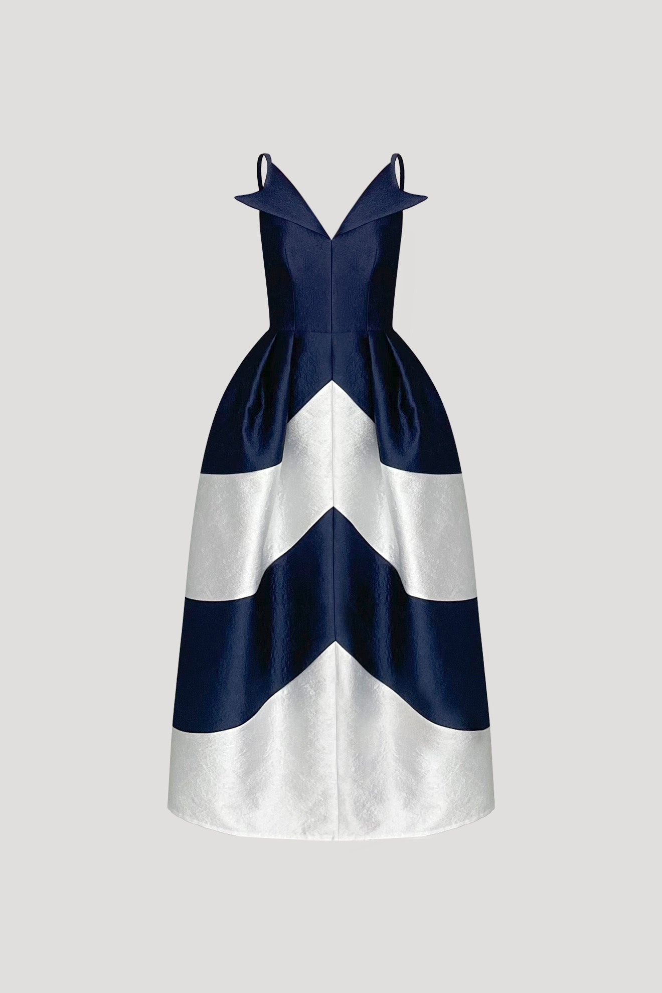 MESONOTUM Dress in Dark Blue/White