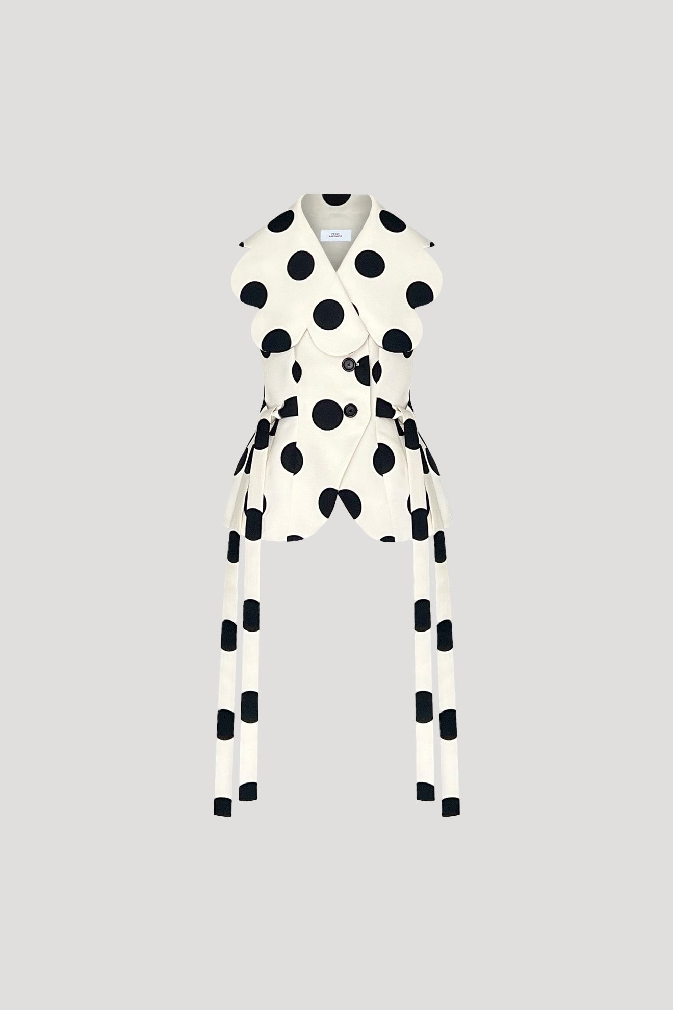 MUSHI Vest in Black Dot on White