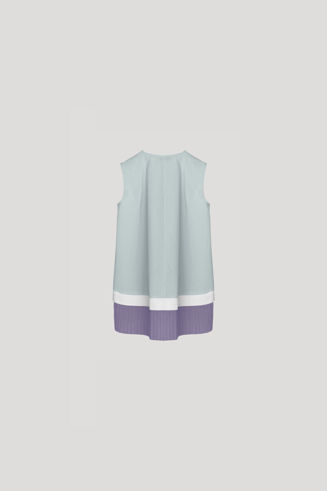 MIKOSHI Top in Sky Blue/Lavender Pleats