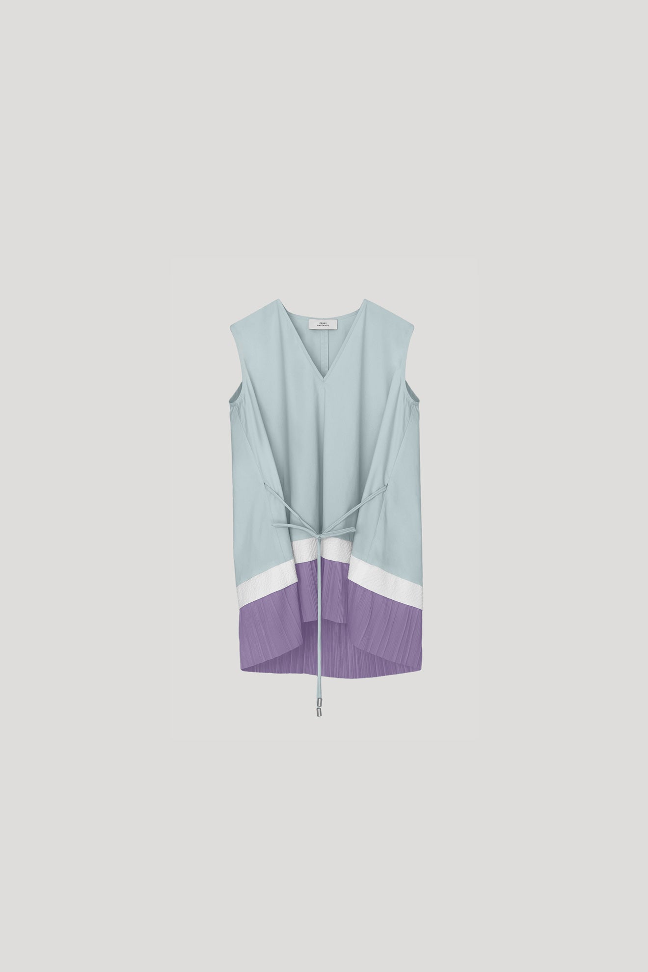 MIKOSHI Top in Sky Blue/Lavender Pleats