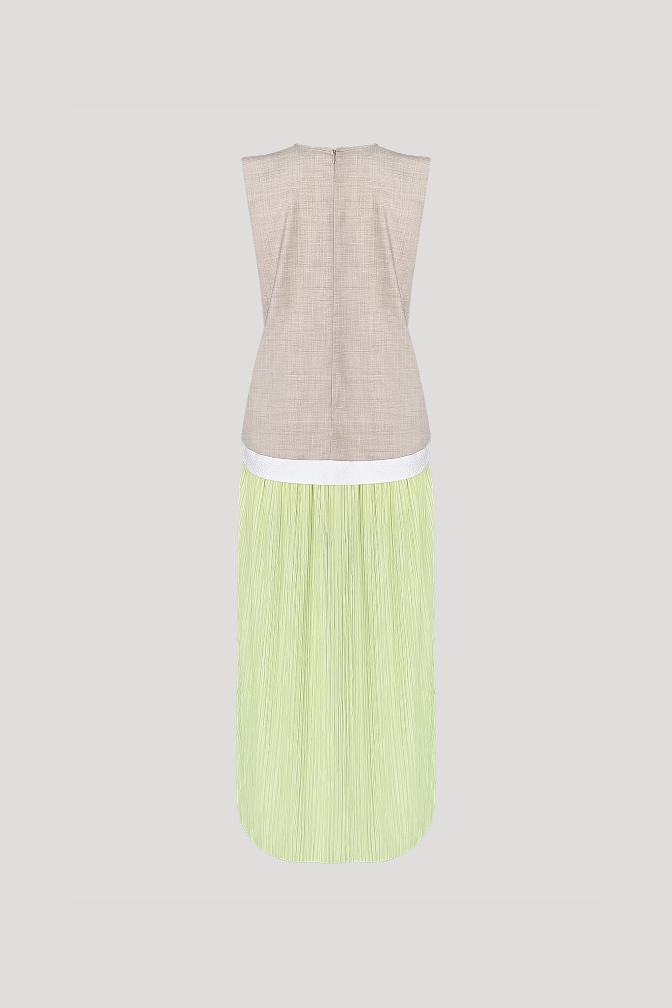 MOCHI Dress in Light Beige/Neon Yellow