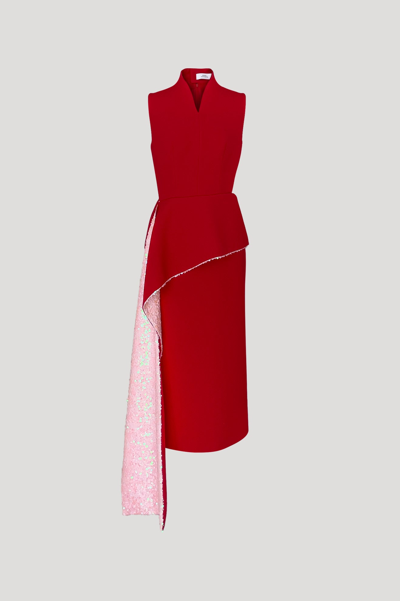 KAGURA Dress in Brick Red/Iridescent Pink