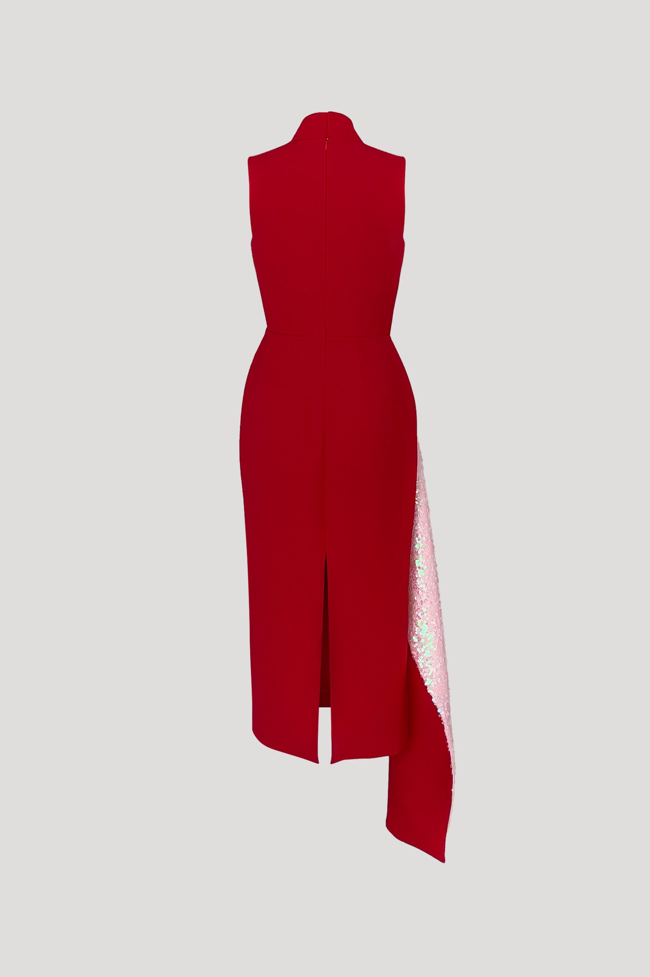 KAGURA Dress in Brick Red/Iridescent Pink